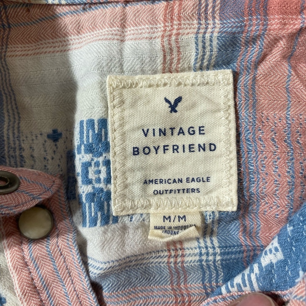 American Eagle Vintage Boyfriend Snap Closure Shirt Medium (FK) - Picture 10 of 15